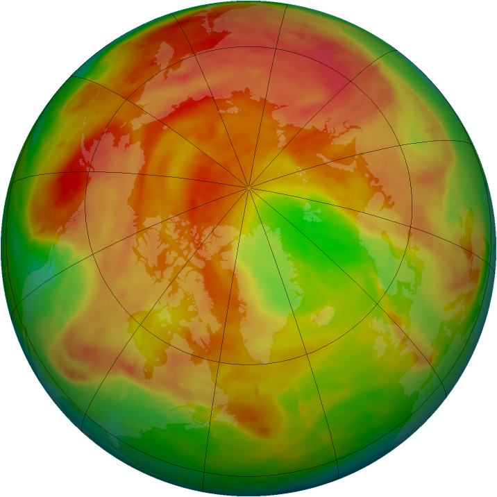 Arctic ozone map for 07 April 2010